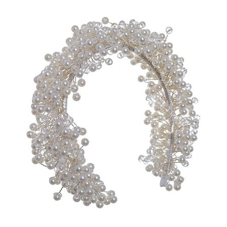 

NUOLUX Beautiful Girl Pearl Handmade Wedding Hairband Girl Headdress Hairband