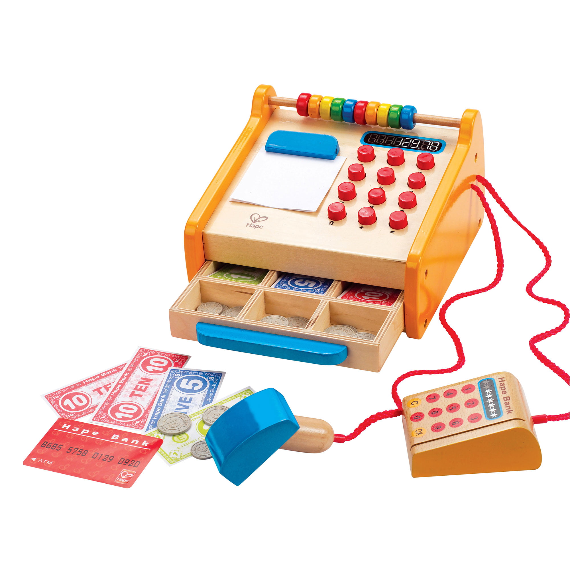 Hape Checkout Cash Register Shop Role Play Children Toy Counter Wooden E3121 