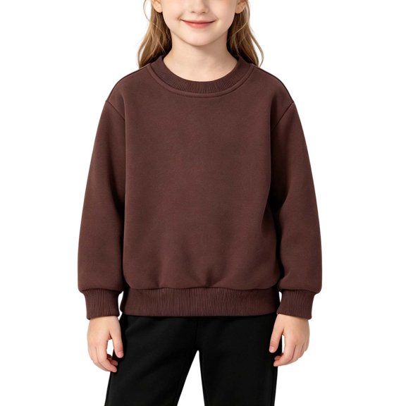 Enjoytime Toddler Girls Sweatshirt Crew Neck Long Sleeve Pullover Tops Fall Lightweight Casual Kids Clothes 0-10Y