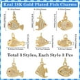 thumbnail image 2 of 9Pcs 3 Styles Cubic Zirconia Fish Charms 18K Gold Plated Summer Sea Fish Pendant Charm with Storage Box for DIY Jewelry Crafts Necklaces Bracelets Making, 2 of 6
