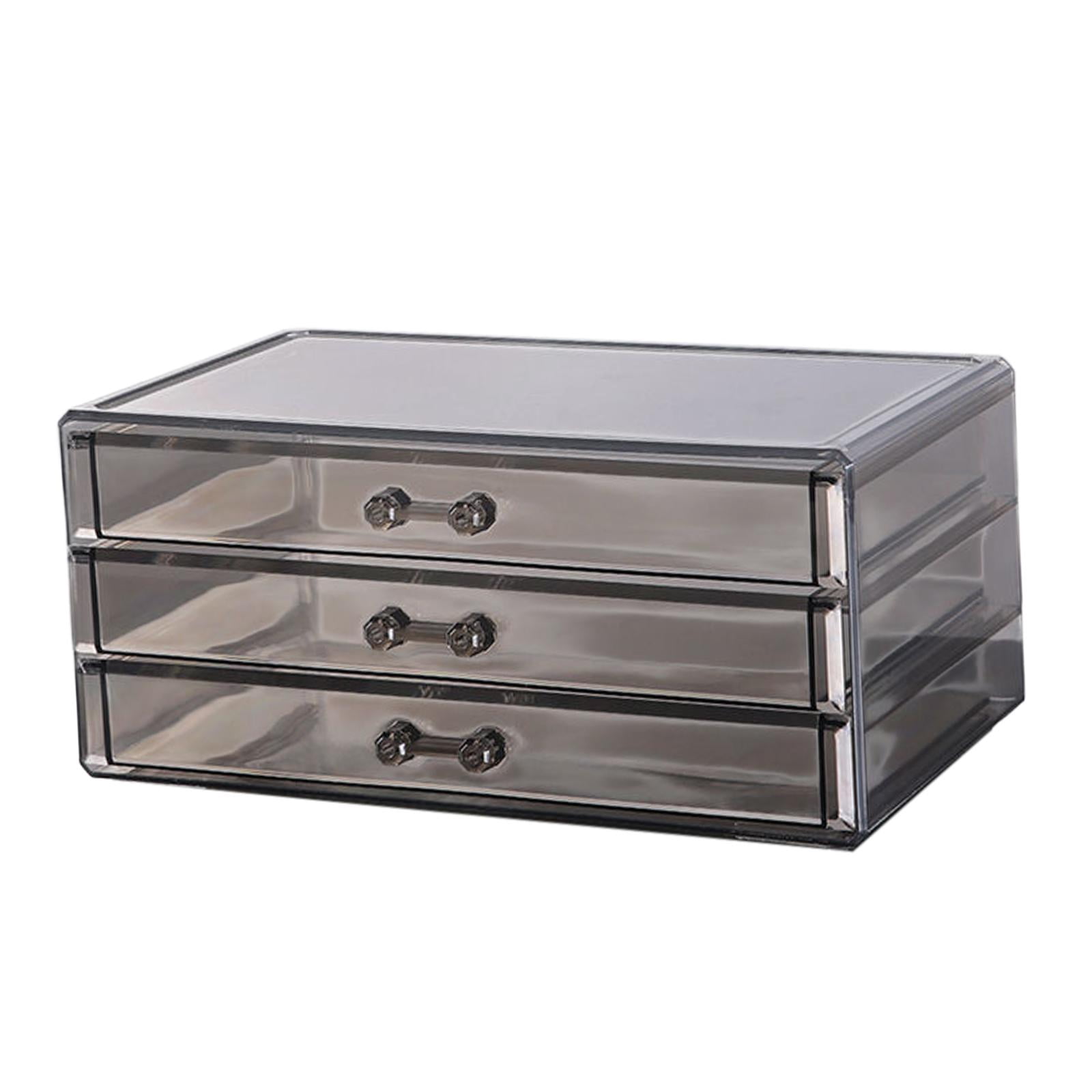 kowaku Desk Organizer with Drawers, Multiuse Storage Drawers Case Drawer Storage Container Pen Holder Organizer with Sliding Drawers Three Layer