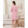 thumbnail image 4 of Ekouaer Robes for Women Knee Length Kimono Bathrobe Lightweight 3/4 Sleeve Sleepwear soft Loungewear with Pockets, 4 of 6