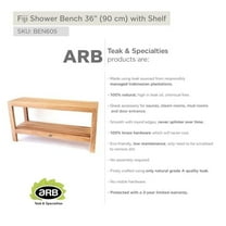 ARB TEAK & SPECIALTIES BEN605 Teak Shower Bench Fiji 36' (90 cm) with Shelf
