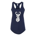 thumbnail image 2 of Deer Rose Animal Lover Ladies Racerback Tank Top, Navy, X-Large, 2 of 3