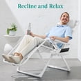 thumbnail image 3 of Best Choice Products Monochromatic Zero Gravity Chair, Folding Patio Recliner w/Side Tray, Headrest - Snow, 3 of 8