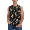 thumbnail image 1 of Fotbe Dancing Skeleton Party Men's Camiseta sin Mangas Estampada para Hombres, Playera Casual para Gimnasio, Entrenamiento, Playa-Small, 1 of 7
