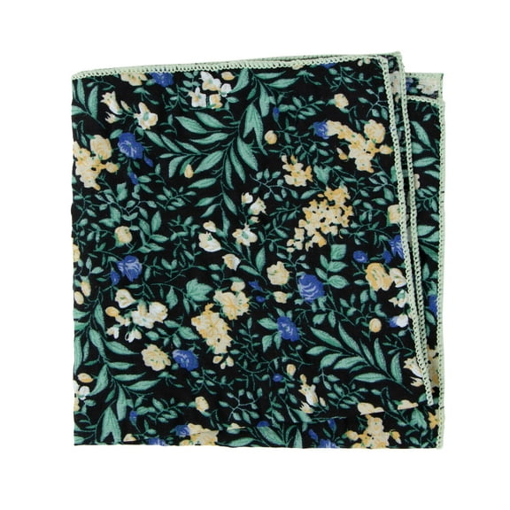 Spring Notion Salt Shrinking Seersucker Floral Print Pocket Squares for Men