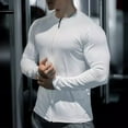 thumbnail image 7 of ZQUUVOU Men's Shirts Long Sleeve Solid Color Sports Hoodless Casual Outwear Zipper Jackets (White,2XL), 7 of 7
