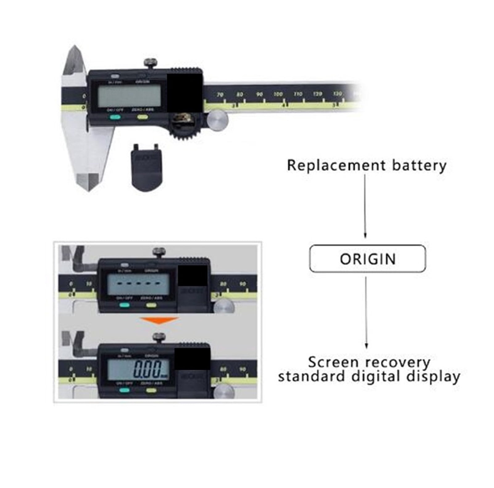 Calipers 500-196-20 Digital Caliper Stainless Steel Inch Metric 6" 0-150mm Range-0.001" Accuracy 0.0005" ,Easy to Operate