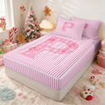 thumbnail image 3 of Manfei Pink Zipper Twin Comforter Sets with Fitted Sheet and 2 Pillowcases Monogram Zipper Bedding Set, Pink K, Pink Reversible, 3 of 7