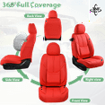 thumbnail image 3 of HOMOSTARRY Red Car Seat Cover Nappa Leather Front Seat, Waterproof Car Seat Protector Cover Airbag Compatible, Vehicles Cushion Universal Fit for Most Cars, Sedans, Pick-up Trucks, 3 of 6