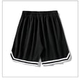 thumbnail image 2 of Men's Basketball Shorts, Athletic Mesh Quick Dry Shorts with Drawstring, Striped Trim Loose Fit Casual Sports Shorts S-3XL, 2 of 7