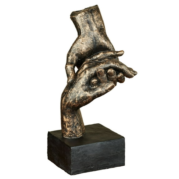 Embracing Hold Table Sculpture Bronze 5.5” x 5.5” x 12”