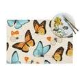 thumbnail image 4 of XMXT 4 Pcs PVC Woven Placemats, Vintage Colorful Butterfly Design Stain Resistant Anti-Skid Place Mats for Dining Table, 12 x 18 inches, 4 of 6
