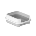 thumbnail image 1 of Caja de Arena para Gatos Abierta para Gatos de Interior, Inodoro para Gatos de Lados Altos, Espacio Grande, Caja de Arena Antideslizante para Conejos, Gris, 1 of 8