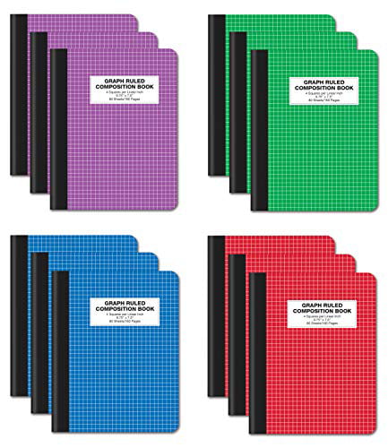 12 composition notebooks 80 sheets college ruled 9.75x7.5in Brand New 