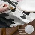 thumbnail image 4 of Farmhouse Cattle with Flowers Round Fitted Table Cover Butterfly Wildflowers Animal Waterproof Table Cloth with Elastic Edge Wipeable Tablecloth for Picnic Camping Party Fits 45"-54" Diameter, 4 of 8