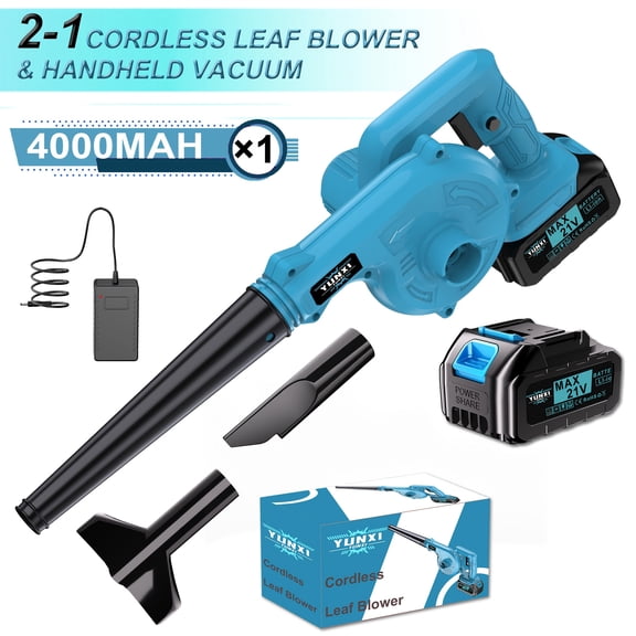 21V Turbo Jet Cordless Leaf Blower, Lightweight Ergonomic Tool for Yard & Lawn Maintenance