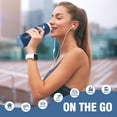 thumbnail image 4 of MUKOKO Glass Water Bottle, 32oz Sports Drinking Tumbler with Silicone Sleeve and Straw, 1 Cup 2 Lids, Blue, 4 of 6