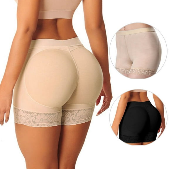 Lilvigor Women Lace Padded Seamless Butt Lifter Hip Enhancer Shaper Panties Underwear 2 Pack