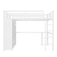 thumbnail image 6 of Aukfa Queen Size Heavy Duty Metal Loft Bed with Desk, Wardrobe & 5 Storage Shelves, Space-Saving Design for Kids, Teens, Adults, White, 6 of 8