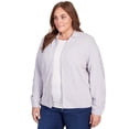 thumbnail image 3 of Alfred Dunner Womens Plus-Size Chenille Metallic Zip Front Cardigan, 3 of 6