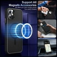 thumbnail image 3 of Designed For Compatible with Magsafe for Apple iPhone 12 Magnetic Case with Screen Protector+Camera Lens Glass, Heavy Duty Slim Shockproof Magnetic Case for Apple iPhone 12, Black, 3 of 6