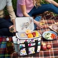 thumbnail image 5 of FORMRS Insulated Cooler Bag 24 Cans Capacity Soft Leakproof Lunch Box with Side Pockets, Retro Round, 5 of 7