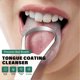 thumbnail image 1 of Stainless Steel Tongue Scraper Double Sided Curved Shape Tongue Cleaner for Adults Kids Improve Oral Condition Reduce Bad Breath, 1 of 5