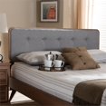 thumbnail image 4 of Baxton Studio Palina Mid-Century Wood Tufted Full Headboard in Light Gray, 4 of 7