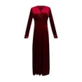 thumbnail image 5 of DPTALR Robe Élégante Décontractée Unie pour Femmes à Col en V à Manches Longues Longue Robe de Soirée, 5 of 5