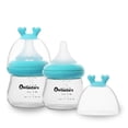 thumbnail image 1 of Biberón de vidrio Beilastarx para bebé 120 ml con tetina de acero inoxidable flujo lento, 1 of 7