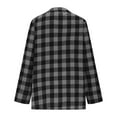 thumbnail image 3 of ZUKMRJPC Women's Button Down Shirts Roll Up Long Sleeve Fashion Vintage Plaid V Neck Shirts Casual Lightweight Loose Maternity Tops, 3 of 5