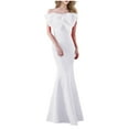 thumbnail image 2 of Njagoc3 Womens Puff Sleeve Square Neck Mermaid Dress, Formal Evening & Party Gown, Slim Fit, 2 of 6