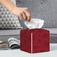 thumbnail image 5 of Uemuo Christmas Red Snowflakes Tissue Box Cover Holder, Square with Bottom Belt - PVC Leather Decorative Organizer for Tabletop, Bathroom, Car, Office, 5 of 8
