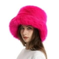thumbnail image 5 of Luowei Christmas Soft Pullover Hat, Pink Winter Thermal Christmas Caps, Fuzzy Bucket Hat Fashion Warm Winter Hat Fluffy Furry Plush Faux Hats Fishing Hat Bucket Hats for Women 2024, One Size, 5 of 8