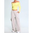 thumbnail image 5 of Women'S Long Sleeve Off the Shoulder Tops Going Out Cute Basic Y2K Fall Fashion 2026 Outfits Clothes Yellow XL, 5 of 7