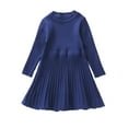 thumbnail image 2 of KYAIGUO Kids Baby Knitted Sweater Dress for Girls,Toddler Spring Fall Long Sleeve a Line Princess Dresses Kids Little Solid Color Pullover Party Dress for 1-9T, 2 of 8
