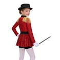 thumbnail image 7 of iiniim Girls Circus Ringmaster Jumpsuit Shiny Sequins Performance Leotard Dress Magician Outfits Red 10, 7 of 7