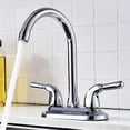 thumbnail image 3 of Copper Double-Handle 2 Holes Above Counter Kitchen Basin Hot Cold Swivel Faucet, 3 of 9