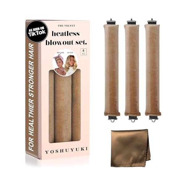 wonima02 Classic Heatless Curls Overnight Rods No Heat Hair Curlers ...