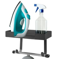 Wall Mounted Ironing Board Holder, Metal Iron and Ironing Board Hanger, Space-Saving Storage Organizer with Double Hook, Laundry Room Accessories, Easy Installation