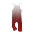 thumbnail image 3 of RXIRUCGD Girls Casual Jumpsuits Gradient Print Sleeveless Summer Rompers Long Pants With Pockets For 5-14 Years( Wine, Size:5 Years ), 3 of 6