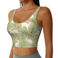 thumbnail image 2 of Balery Cute Rabbit And Flower Sujetadores deportivos con espalda cruzada para mujer, acolchados, sin costuras, de alto impacto, ideales para yoga, gimnasio, entrenamiento y fitness.-X-Large, 2 of 8