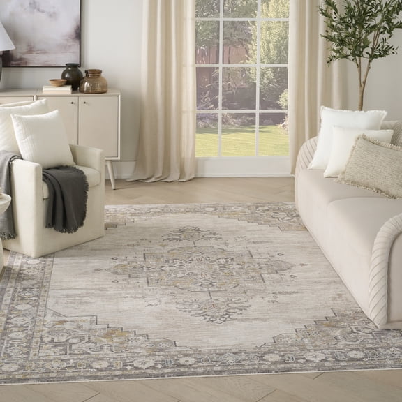 Nourison Heirloom Blend 8' x 10' Ivory Charcoal Vintage Indoor Rug