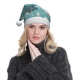 thumbnail image 5 of KLL Christmas Hats for Adults Plush Teal Mama Llama Print Santa Hat Xmas Fluffy Santa Claus Hat for Women Men, 5 of 6