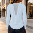 thumbnail image 6 of TEAJOPSUU Women's Sun Protection Long Sleeve Shirts Relaxed Fitted Long Sleeve Crew Neck Mesh Back Top Casual Stretch Workout Athleisure Tops Light Blue, 6 of 9