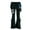 White, variant on Tejiojio Fall Women Black Embroidered Casual Bandage Flares Punk Lace Up Bell Bottom Leggings