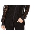 thumbnail image 3 of Charter Club Women's Lace Button Up Shirt Black Size Petite L, 3 of 3