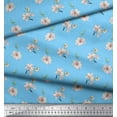 thumbnail image 3 of Soimoi Blue Cotton Cambric Fabric Leaves & Freesia Floral Printed Craft Fabric by the Yard 42 Inch Wide, 3 of 3